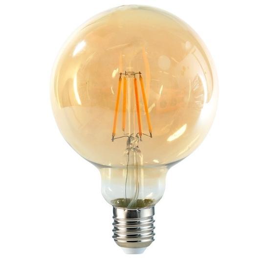 Ampolleta LED G95 Yellow Glass E27 6W Vintage